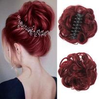 Sintetinių plaukų kuodelio žnyplės įsegamas chignon plaukų priauginimas garbanotas netvarkingas kuodelis arklio uodega plaukų priauginimai gumytė plaukų priedai moterims 1PC