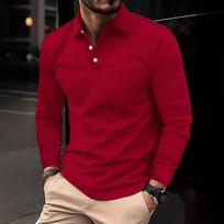 Purely Button-down Polo Shirt European and American Men's Daily Casual Lapel Long-sleeved Polo Jersey S bordinė