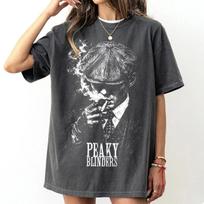 Tommy Shelby Peaky Blinders Marškinėliai Vintage Rūgštinio Plovimo Per dydį Retro 90-ųjų Nusidėvėjęs Grafinis Unisex Gatvės apranga Dovana L