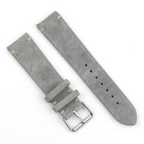 Suede Natūralios Odos Laikrodžio Dirželis 18mm 20mm 22mm 24mm Rankų Darbo Vintažinis Laikrodžio Dirželio Pakeitimas Tan Pilka Smėlio Spalvos Vyrams Moterims Laikrodžiui 18mm pilka spalva