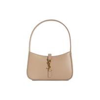 Saint Laurent Ysl Le5A7 Gold Logo Classic Hook Closure Design Smooth Cowhide Hobo Bag Women Bags Dark-Beige 710318-2R20W-2721 Box(Basic Set+Box)