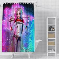 Shower Harleys Quinns Curtain Waterproof Polyester Fabric Paint Colorful Bath Curtains Home Bathroom Decor Curtain With Hook W60H190(CM)-1 Pcs