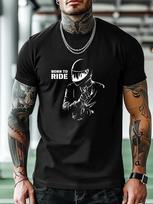 Vyriški Motociklų Lenktynių Marškinėliai Su Vairuotojais ir Šūkiu „Gimęs Važiuoti“ Tinka Gerbėjams Vasaros Lauko Dviračių Sporto Įrang... 4XL black