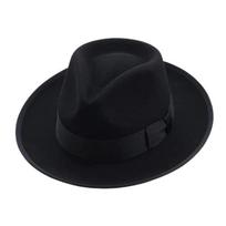 Juoda fedoros skrybėlė Unisex Platus kraštas Džiazo skrybėlė Ruduo Žiema Klasikinė Elegantiška Panama skrybėlė Vyriška skrybėlė Didmeninė prekyba Chapeau M 56-58CM juoda
