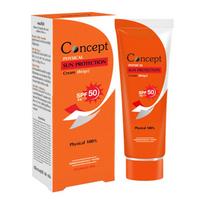 Concept fizinis apsauginis kremas nuo saulės SPF 50 PA+++, Fizinis 100%, Dermatologiškai patikrintas, Be kvapiklių, 30 g. - Tailando odos priežiūra 30 g.