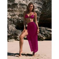 New Spice Girl niche long dress flower beach suit solid color bikini three-piece vacation swimsuit women S rožinė raudona spalva
