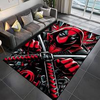Cartoon Anime Deadpool Area Rug 3D Carpets for Living Room Kitchen Bedroom Sofa Home Decor Doormat Kids Floor Anti-slip Mat Gift 40x60cm (16x24in)