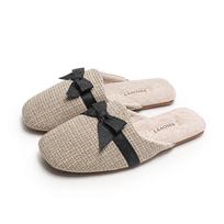 French Elegant Light Luxury Square Toe Women's Velvet Warm Slippers 38/39 (Fits 37-38 feet)
