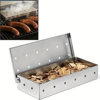 Nerūdijančio plieno rūkykla dujinei kepsninei, medžio drožlių rūkykla, mėsos rūkykla, lauko gaminimo įrankis, nereikia elektros bbq priedai