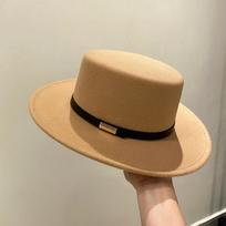 Unisex retro juodas vilnos fedora: Stilinga plati skrybėlė rudeniui ir žiemai M (56–58cm) black