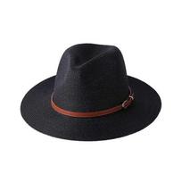 (juodas) Panamos Skrybėlė Saulės Skrybėlės Moterims Vyrams Platus Kraštas Fedora Šiaudinis Paplūdimio Skrybėlė UV UPF 50 khaki black