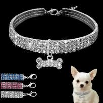 Dog Collar Rhinestone Jewelry Chihuahua Crystal Jewelry Adjustable Engraved Text Dog Collar S