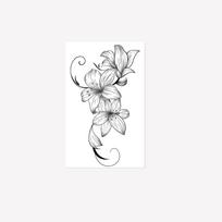 Literatūrinio stiliaus laipsniškas keitimas Lelijų tatuiruočių lipdukas, Atsparus vandeniui ir ilgai išliekantis, Neatspindintis, Retro rankos tatuiruočių lipdukas 12*19 white