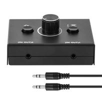 Audio Audio Splitter Audio Switcher Mute No External Power Required 3.5mm Switcher, 2-Input 1-Output / 1-Input 2-Output Switcher, Box, One-Key Button, juoda