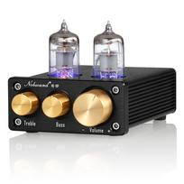 Nobsound Mini Vacuum Tube Preamplifier AUX Line Preamplifier with Treble and Bass Adjustment Function NS-10P Hi-Fi