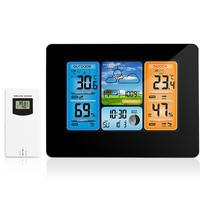 Indoor Outdoor Thermometer Wireless Weather Station with Atomic Clock USB 197FT 60M High Precision Temperature Humidity Meter