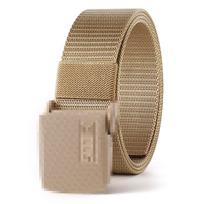 5.11 Men'S Alloy Buckle Toothless Braided Belt Military Training Security Outdoor Tactical Military Fan Overalls Canvas Belt 120cm chaki