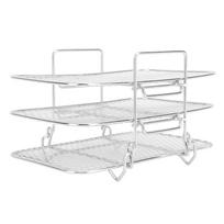 3 Layer Fryer Rack Stainless Steel Stackable Grill Rack 3 Tier Baking Rack for Household Use