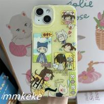 Japanese Anime Cartoon Cute Girl Yellow Polka Dot Creative Phone Case For iPhone 17 AIR 16 15 14 13 12 11 Pro Max Plus Y2K Cover iPhone 16 Pro Max