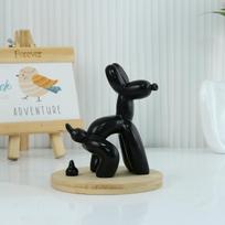 Resin balloon poop dog sculpture decoration Creative living room bedroom wine cabinet cartoon animal simple modern decorative so 11.5cm-9cm-6cm juoda