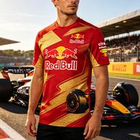 Red Bull Racing Team 3D spausdinti marškinėliai vyrams, vasariniai, trumparankoviai, Formulė 1, autosportas, sportiniai marškinėliai, laisvalaikio gatvės stiliaus viršus XS