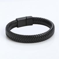 European American Style Men's Leather Bracelet Woven Rope Open Bangle Multi-Size Outdoor Sports Jewelry Gift 20cm juoda