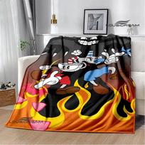 Cuphead cartoon printed Blanket Fashion bed linings white Flannel Warm Blanket Soft Comfortable Blanket Birthday Gift 75x90cm