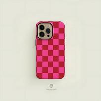 Raudonai rožinis languotas telefono dėklas, skirtas iPhone 17 17e 16e 16 15 14 13 12 11 X XS XR XSMAX 7 8 Air Pro Max Plus, dvigubo sluoksnio galinis dangtelis iPhone 17