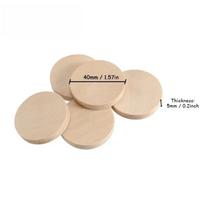 40 mm neapdoroto medžio apskritimas apvalus diskas ruošinys natūralaus medžio išpjovos papuošalai dekoravimui DIY amatai meno reikmenys 20pcs beige