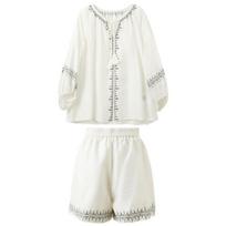 Sancai 2026 Summer Resort Tassel Top & Shorts Set M
