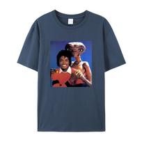 2025 Summer Fashion Short Sleeves, Michael Jackson and E.t.T Crew Neck Loose T-shirt for Men and Women S