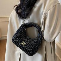 Folded shoulder bag fashion portable messenger women's bag trend crescent moon cloud dumpling bag juoda
