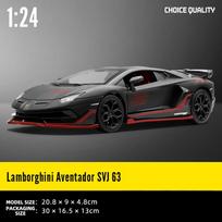 1:24 Lamborghini Aventador SVJ 63 Huracan STO Superautomobilio lydinio liejimo modelis Automobilis Metalinis garsas ir šviesa Kolekcionavimui Pomėgis Gimtadienio dovanos juoda