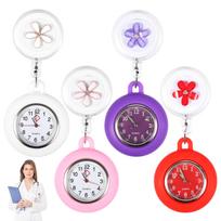 4/15Pcs Pocket Watches Hospital Medical Workers Shiny Nurse Doctor Retractable Pocket Watch Clip Hang Students Clock Watches