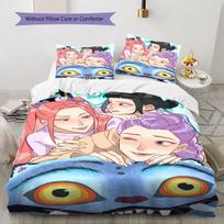 Kpop Demonas Medžiotojų Raštas Lovatiesė, Antklodės Komplektas Antklodės Užvalkalas Pagalvės Užvalkalas Namų Gimtadienio Dovana (1 * antklodės užvalkalas + 2 * pagalvės užvalkalai, be šerdies) 135x200cm