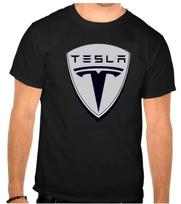 Tesla automobilio logotipas Juodi vaikiški marškinėliai -1274 -Vaikams- M
