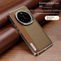 For Honor Magic 7 7 Pro Electroplated Matte Two-Color Block Leather Texture Shockproof Phone Case For Magic 7 Pro