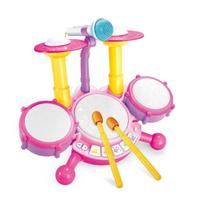 Mini džiazo būgnų komplektas, spalvotas muzikos instrumentų rinkinys, kūdikių edukaciniai instrumentai žaislai vaikams, mikrofonas, mokymosi veiklos, dovana rožinė