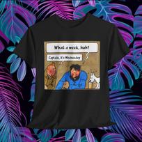 Tintino nuotykiai Vintažiniai komiksų marškinėliai Retro Unisex medvilniniai marškinėliai Juoda balta S