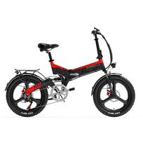 LANLELEISI G650 Elektrinis dviratis 48V 12.8Ah Baterija, 500W Variklis, 20*2.4 Colių Padangos, Hidrauliniai Diskiniai Stabdžiai, 100 KM Nuotolis Sulankstomas E-Dviratis raudona