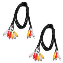 uxcell AV Audio Video Splitter 3 RCA Jack to 6 RCA 5 Composite Video Splitter Adapter Output Cable 2-Pack Cable, Jack, Feet,