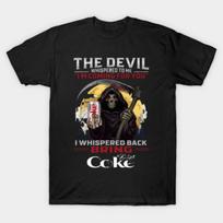 The Devil Whispered Bring Diet Coke Grim Reaper T-shirt For Men Women 100% Cotton T Shirts Short Sleeve Tops 0330-2 - Men's S... S įvairiaspalvis