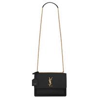 Saint Laurent Sunset vidutinio dydžio rankinė su grandinėle, juoda, moteriška rankinė su pečiais 442906-D420W-1000 Basic Set (Bag+Dust Bag)