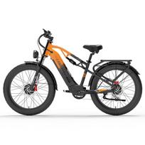 LANKELEISI Elektrinis dviratis MG800MAX 2000W Dvigubas variklis 48V20AH Baterija Hidraulinis stabdys E-bike 26*4.0-Colio Stori ratai Sniego Aldult Elektrinis dviratis Black-orange-2000W 48V20AH