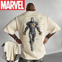 Marvel Originalus 2026 Naujas Marškinėliai Retro Superherojus Juodas Geležinis Žmogus Komiksų Spaudinys Didelio Dydžio Vyriškas Megztinis Su Gobtuvu Laisvas Šildantis Viršutinis Drabužis S gray