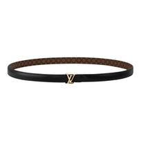 LOUIS VUITTON logotipo spaudos lygios sagties odinis diržas moteriško stiliaus rudas 1,5 cm 70-Original Box and Bag ruda/juoda