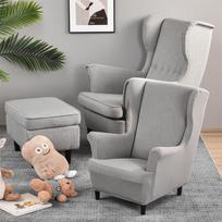 Elastic Kids Wing Chair Cove Polar Fleece Spandex Children Wingback Armchair Covers Single Sofa Slipcovers Furniture Protector