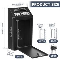 Metal Donation Box-Suggestion Box Cash Lock Box for Money-Secure Drop Box-Comment and Ballot Voting Box Outdoor Garden Mailbox