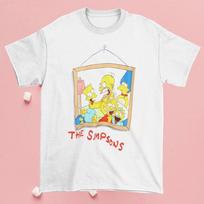 Vintage 1990 The Simpsons Short Sleeve White Unisex Shirt E601 4XL