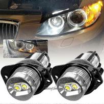 LED Angel Eyes Headlight Kit Compatible with BMW E90 E91 6000K Xenon White Daytime Running Lights Upgrade Bulbs